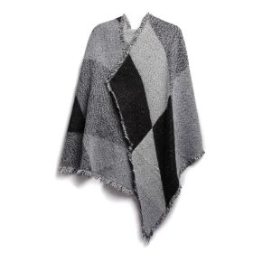 1Pc Women Winter Warm Scarf 74.8x25.6In Long Soft Knitted Shawl Extra Thick Plaid Blanket Wrap Cape