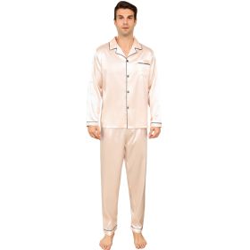 Ice Silk Men's Pajama Set (Option: Pink-L)