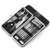 Set of 18 Pieces Nail Clipper Set Stainless Steel Nail Tools Manicure & Pedicure Travel Grooming Kit with Hard Case